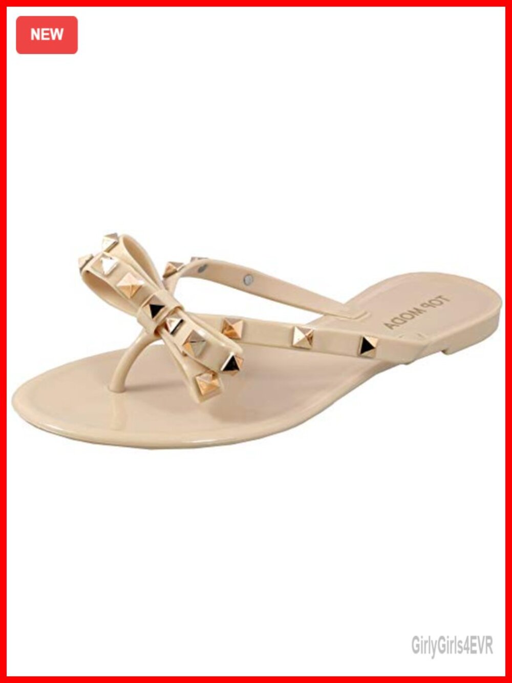 Studded Jelly Flip Flops Sandals with Bow
